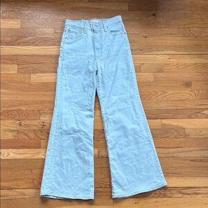 High-Waist Light Blue Flare Jeans - Women